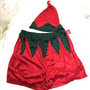 Santas Helper Mens Shorts w Hat NWT